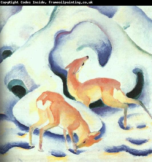 Franz Marc Deer in the Snow